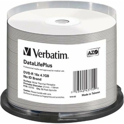 Verbatim DVD-R DL 4,7GB 16x, printable, spindle, 50ks (43755)