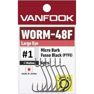 Vanfook Offsetové háčiky Worm 48F Big Eye 6ks Vel.1