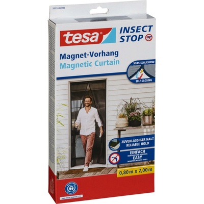 Tesa Insect Stop Magnetická sieť proti hmyzu do dverí antracit 0,8 x 2,0 m