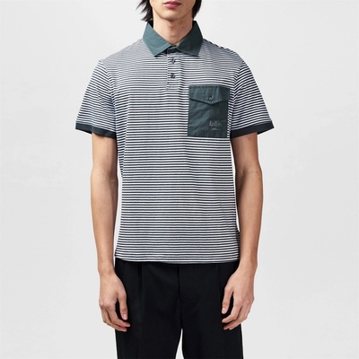 Lee Cooper Stripe Polo Mens - Charc/whit