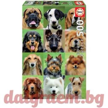 Image 1 of Educa Пъзел educa 17963 - 500 части - Кучешки колаж, Кучета (edu17963)