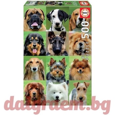 Educa Пъзел educa 17963 - 500 части - Кучешки колаж, Кучета (edu17963)