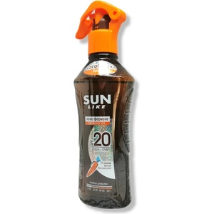 SUN LIKE слънцезащитно олио, Помпа, spf 20, Бърз загар, 200мл
