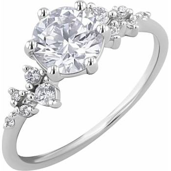 Eppi Prsteň s moissanitom a lab grown diamantmi Olha R49002