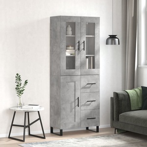 vidaXL Висок шкаф, бетонно сив, 69, 5x34x180 см, инженерно дърво (3198685)
