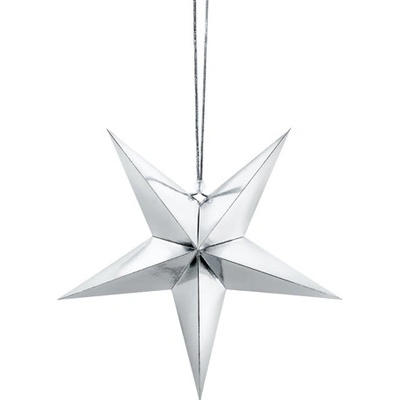 Papírová hvězda 30 cm stříbrná – Zboží Mobilmania