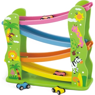 Viga Toys Дървена играчка Viga - Писта с колички (59610)