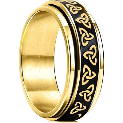 HARAHU Пръстен CE-31878 - Златен / Черен / 52mm KP31878 (CE-31878)