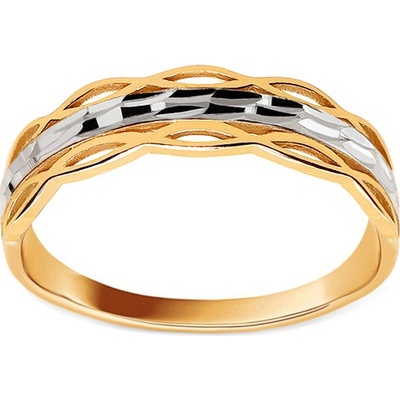 iZlato Forever Zlatý dvoubarevný prsten s gravírováním IZ24226