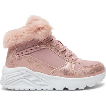 Skechers dívčí kotníkové zimní boty Uno Lite Comfurt Collar mauve