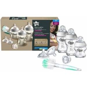Tommee Tippee Комплект стъклени шишета за новородено Tommee Tippee Natural Start - С четка (TT.0018) - ozone