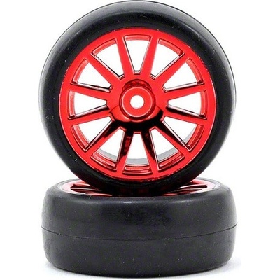 Traxxas kolo disk 12-spoke červený pneu slick 2