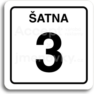 ACCEPT Piktogram šatna 3 - bílá tabulka - černý tisk