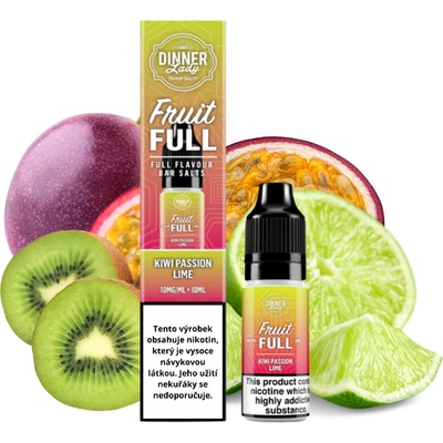 Dinner Lady Bar Salts Fruit FULL Kiwi Passion Lime 10 ml 20 mg