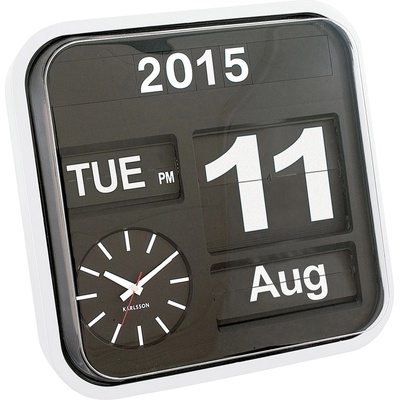 Karlsson Стенен часовник Big Flip бял (KA4203)