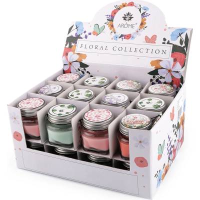 Malá vonná svíčka ve skle s jmenovkou 28 g Varianta: (Floral) mix č. 2, Balení: 24 ks 49591/120782/278302