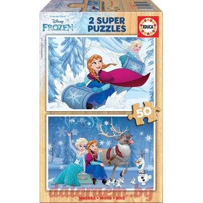 Educa Дървен пъзел educa 16802 - 2 х 50 части - Замръзналото кралство (edu16802)