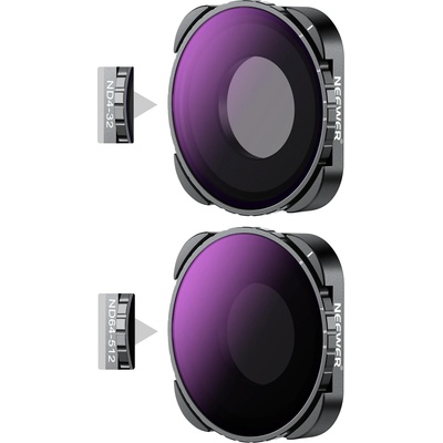 NEEWER Variable ND4-32 and ND64-512 filter set, pack of 2, 2-5 and 6-9 stops gray filter accessories, optical HD glass slim frame, compatible with GoPro Hero 9 10 11 12 Go Pro 13 Black, no X pattern - 10105800