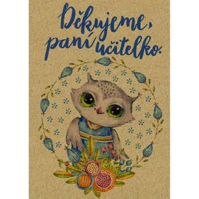 Baloušek BeBechy - přání Učitelka, A6, kraftový papír