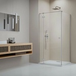 Radaway Правоъгълна душ кабина с люлееща се врата Radaway Essenza KDJ 90x120 см, матово никелово-прозрачно покритие, лява (1385044-91-01L+1384054-01-01)