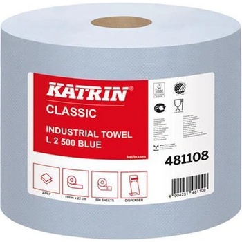 Katrin classic - Индустриална ролка хартиена Синьо; ламинирана 500 листа (4174)