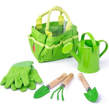 Bigjigs Toys zahradní set nářadí v plátěné tašce zelená