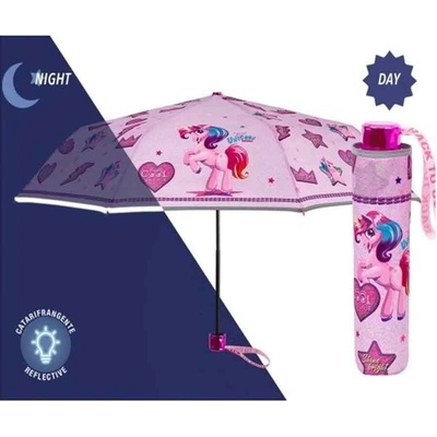 Simmy dětský deštník růžový Jednorožec skládací