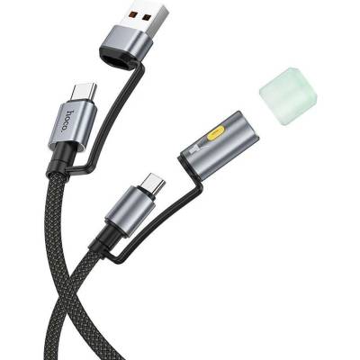 Hoco U138 All-In-One USB A Typ C na Typ C Led Light 3A 60W U138 1,2m černý