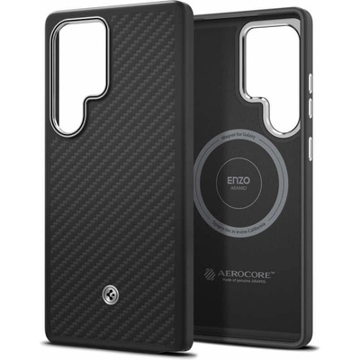 Spigen Enzo Aramid MagSafe Case - кевларен кейс с MagSafe за Samsung Galaxy S25 Ultra (черен)