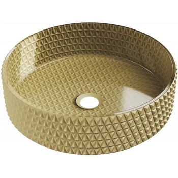 Mexen Aura стъклена мивка за плот 39 x 39 см, златна - 24013950 (24013950)