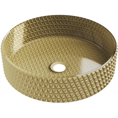 Mexen Aura стъклена мивка за плот 39 x 39 см, златна - 24013950 (24013950)