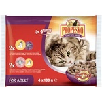 Partner in Pet Food Propesko паучове за котка, хапки месо, 2 бр пиле и дробчета и 2 бр агне и пиле - 4 х 100 гр - 40081
