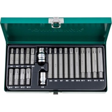 Sada bitů RIBE M5 M13 délky 40 a 75 mm s adaptéry 21 ks Jonnesway S29H4121S