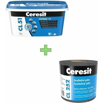 Hydroizolace Ceresit CL 51 15 kg + Hydroizolační páska CL252 20m zdarma BALCL51152 - BALCL51152