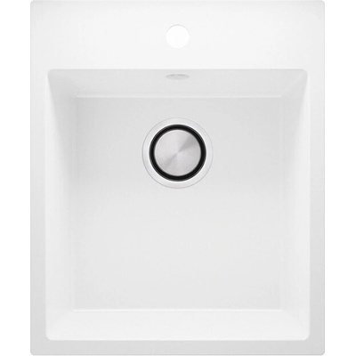 Твоят Стил Бяла кухненска гранитна мивка Рига 45 XL 430 x 500 мм