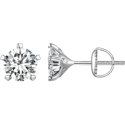 P&J Jewellery Stříbrné moissanitové náušnice Iridis SME13 bezbarvá