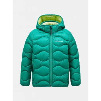 Peak Performance Jr Helium Down Hood Jacket Clover Green/black