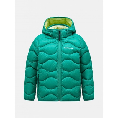 Peak Performance Jr Helium Down Hood Jacket Clover Green/black