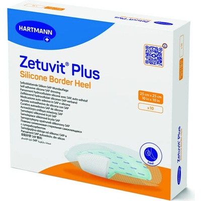 Zetuvit Plus Silicone Border Heel kompres sterilný 25x 25 cm 10 ks