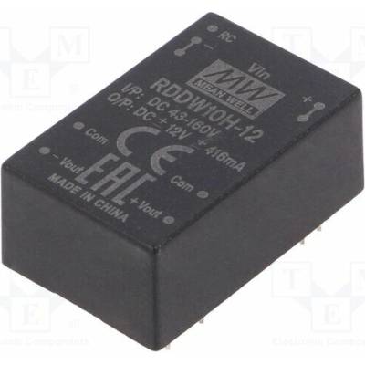 MEAN WELL RDDW10H-12 Měnič: DC/DC; 10W; Uvst: 43÷160VDC; Uvýst: 12VDC; Uvýst2: -12VDC