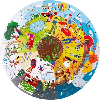 Bigjigs Toys Кръгъл пъзел Bigjigs - Сезони, 50 части (33003)