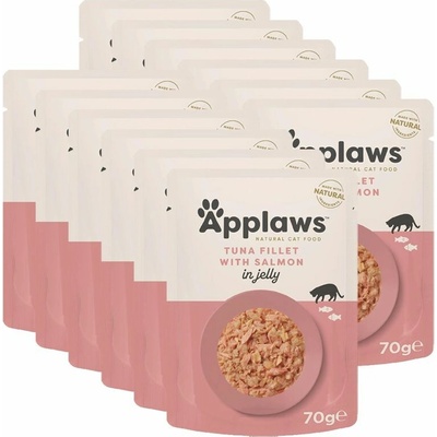 Applaws s tuňákem a lososem v želé 12 x 70 g