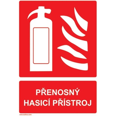 Walteco Přenosný hasicí přístroj (včetně textu) 148x210mm, formát A5, samolepka Množství: 1 ks , 20060