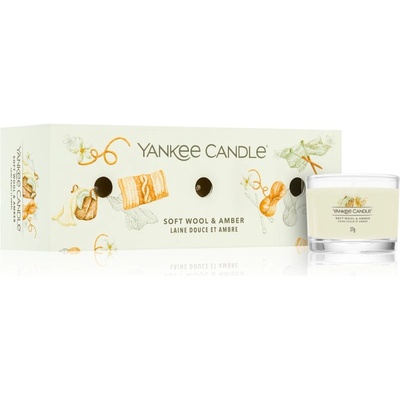 Yankee Candle Soft Wool & Amber подаръчен комплект 3x37 гр
