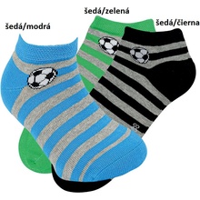 Detské členkové ponožky Futbalové šedá/zelená