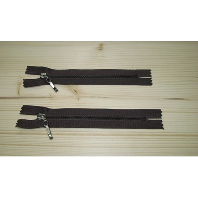 Kostenný zips hnedá 3mm nedeliteľný 14cm