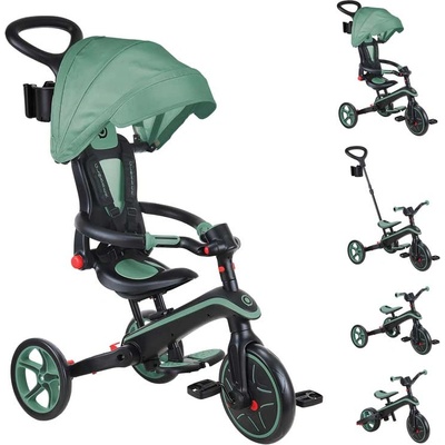 Globber Детска триколка 4 в 1 globber explorer trike foldable, сгъваема, цвят маслина (732-104-2)