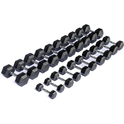 Hex Rubber Dumbell činka 1 pár hmotnosť 20 kg