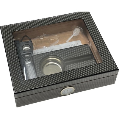 Humidor SET Carbon Glass