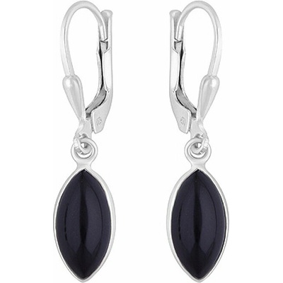 Nefertitis Stříbrné visací náušnice s onyxem NF62840 3 cm, 2,1 g